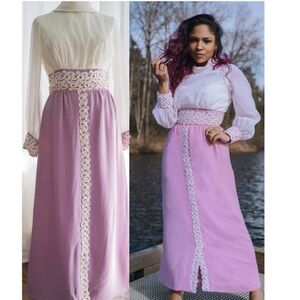60s does Edwardian Purple Vintage Dress